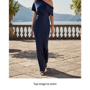 Alex Marie Midnight Blue One-Shoulder Dress